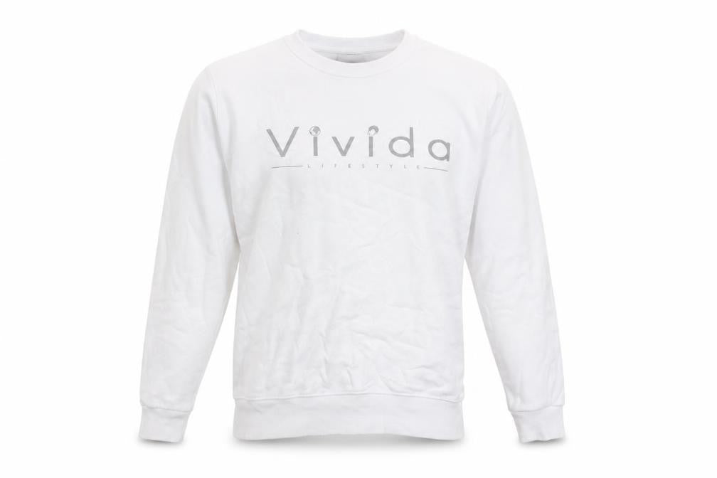 Vivida Lifestyle Men's White Pullover Sweatshirt - L