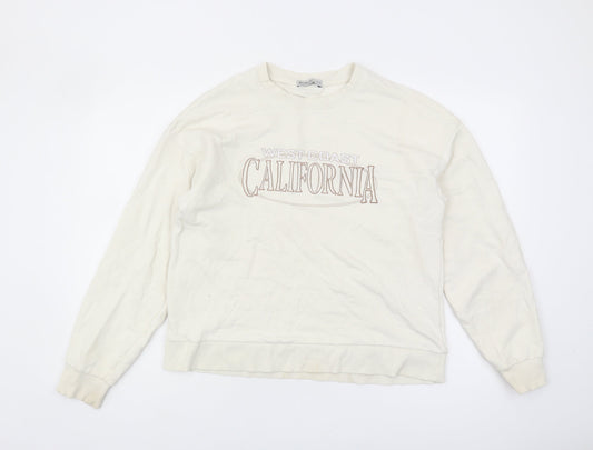 Stradivarius Women’s Ivory Pullover Sweatshirt M