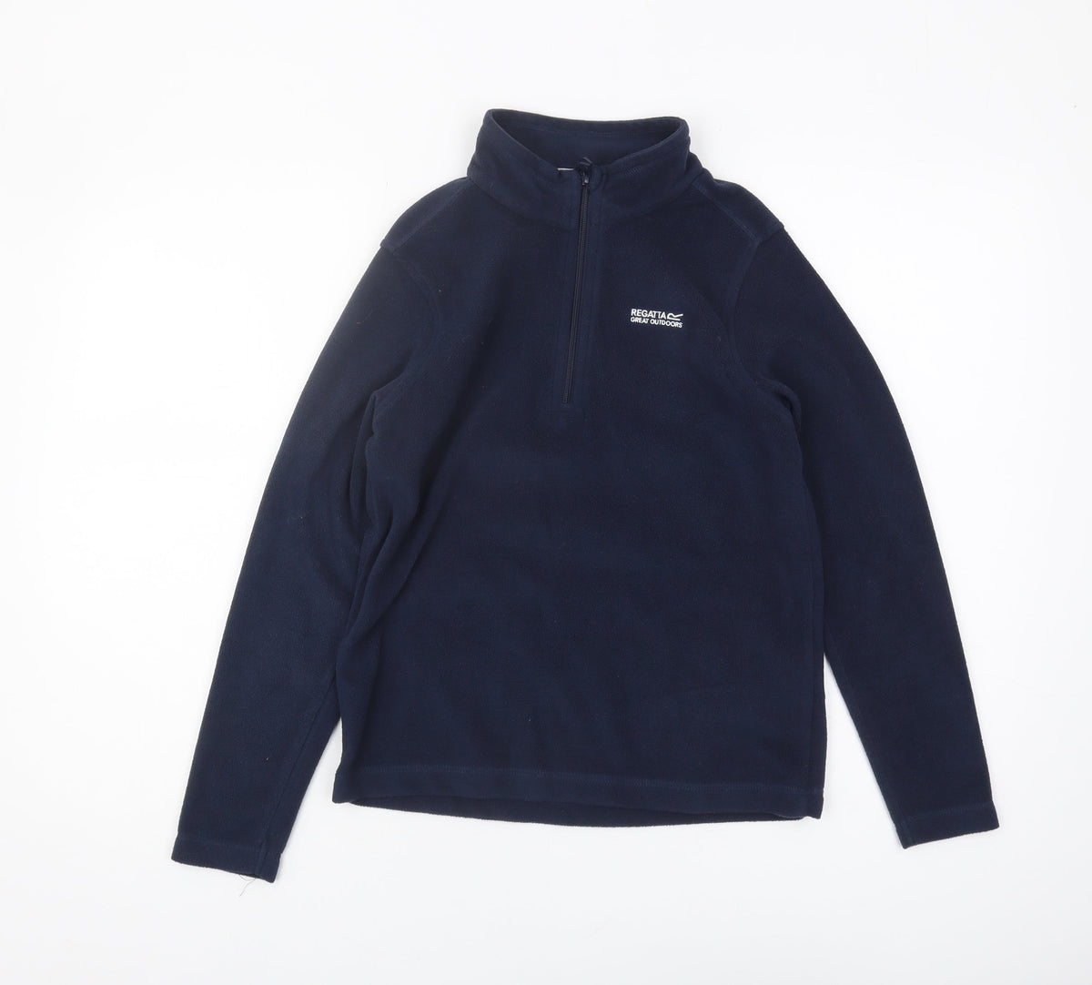 Additional front view of Regatta boys’ blue fleece 1/4 zip sweatshirt, size 13, years