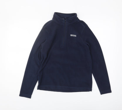 Additional front view of Regatta boys’ blue fleece 1/4 zip sweatshirt, size 13, years