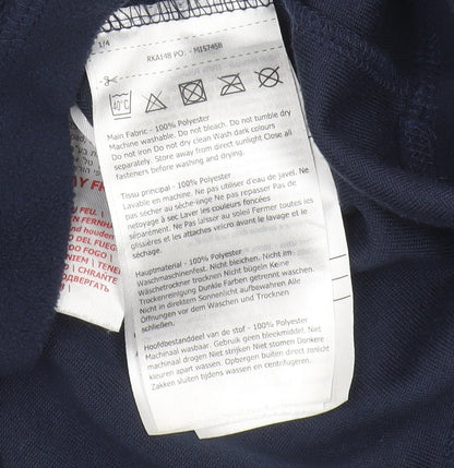 Close-up detail of Regatta boys’ blue fleece 1/4 zip sweatshirt, size 13, years
