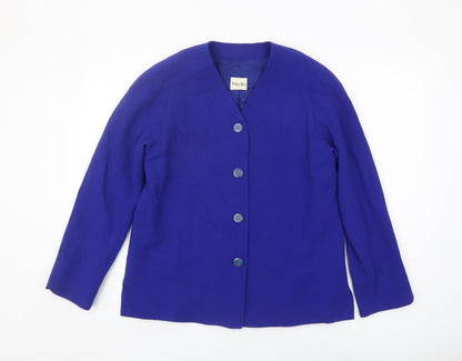 Viyella Women's Blue Blazer UK 10, Single-Breasted