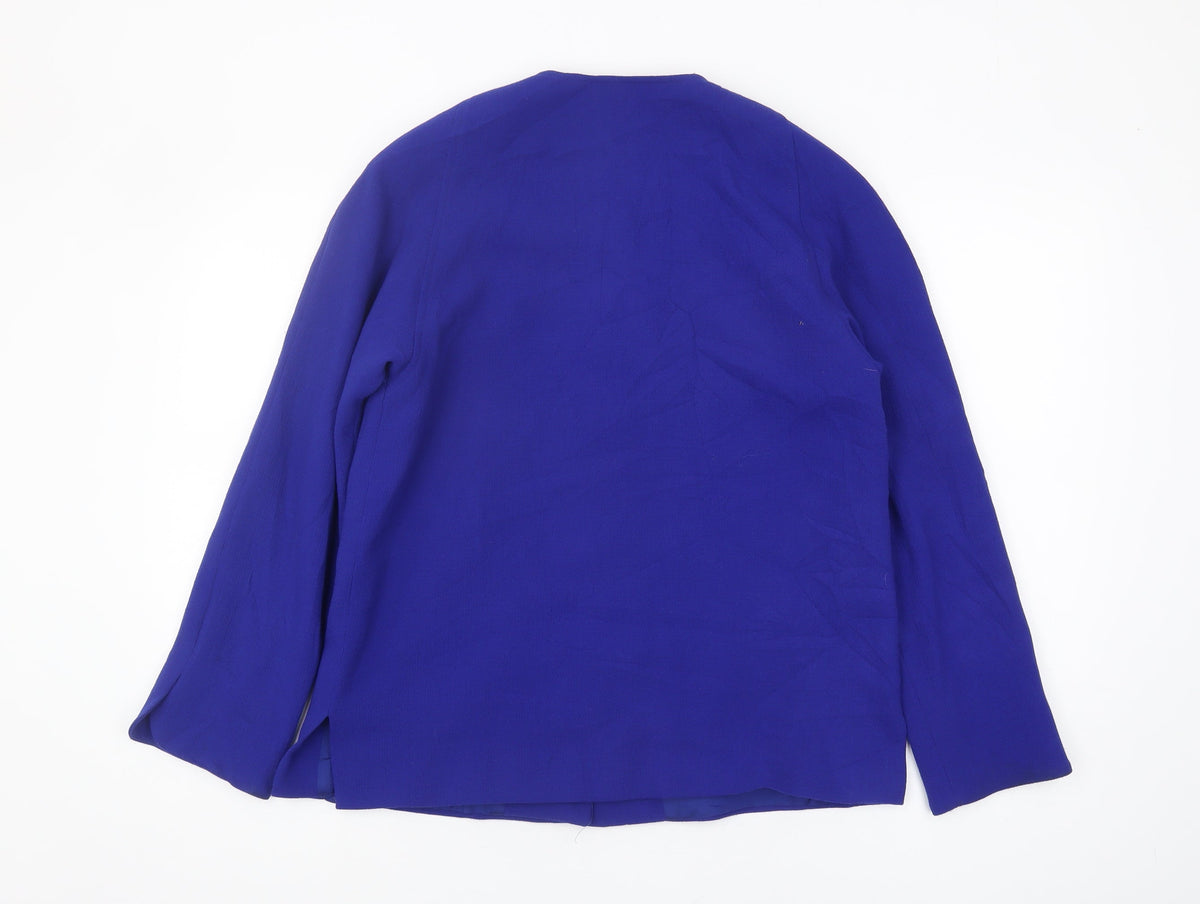 Viyella Women's Blue Blazer UK 10, Single-Breasted