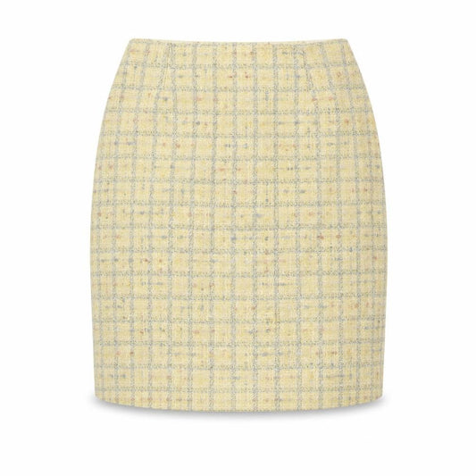 Laura Ashley Women's Yellow Check Pencil Skirt Size 12