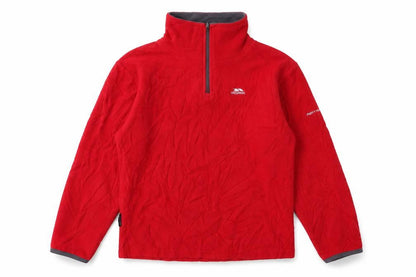 Front view of Trespass boys’ red fleece sweatshirt 11-12 yrs pullover style