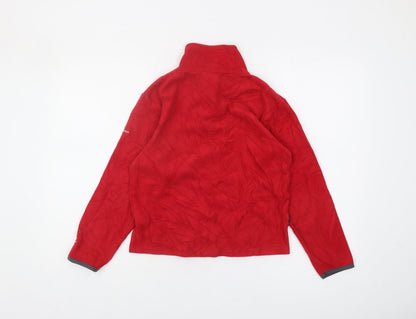 Back view of Trespass boys’ red fleece sweatshirt 11-12 yrs pullover style