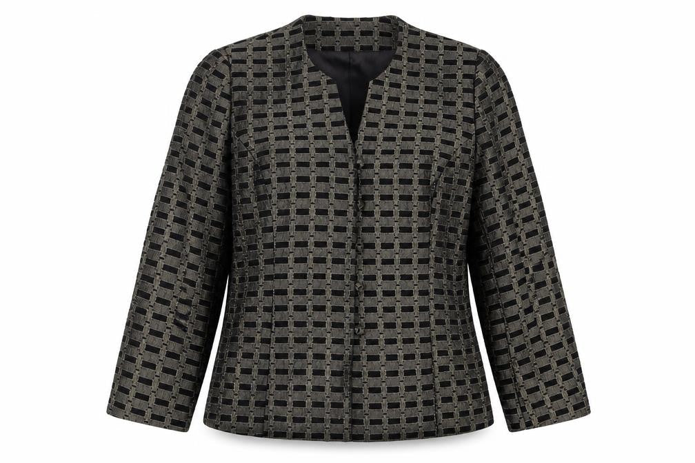 Eastex Women's Black Geometric Suit Jacket Size 12