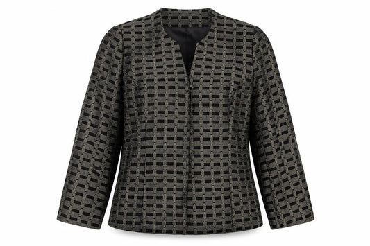 Eastex Women's Black Geometric Suit Jacket Size 12