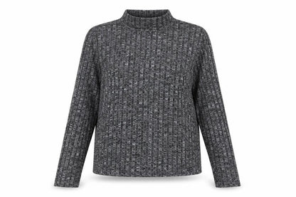 Whistles Women's Grey Basic Long Sleeve High Neck Top