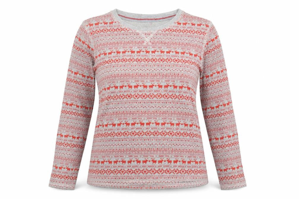 Tokyo Laundry Women's Multicoloured Fair Isle Christmas Top M