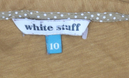White Stuff Women's Brown Collared Tunic Size 10