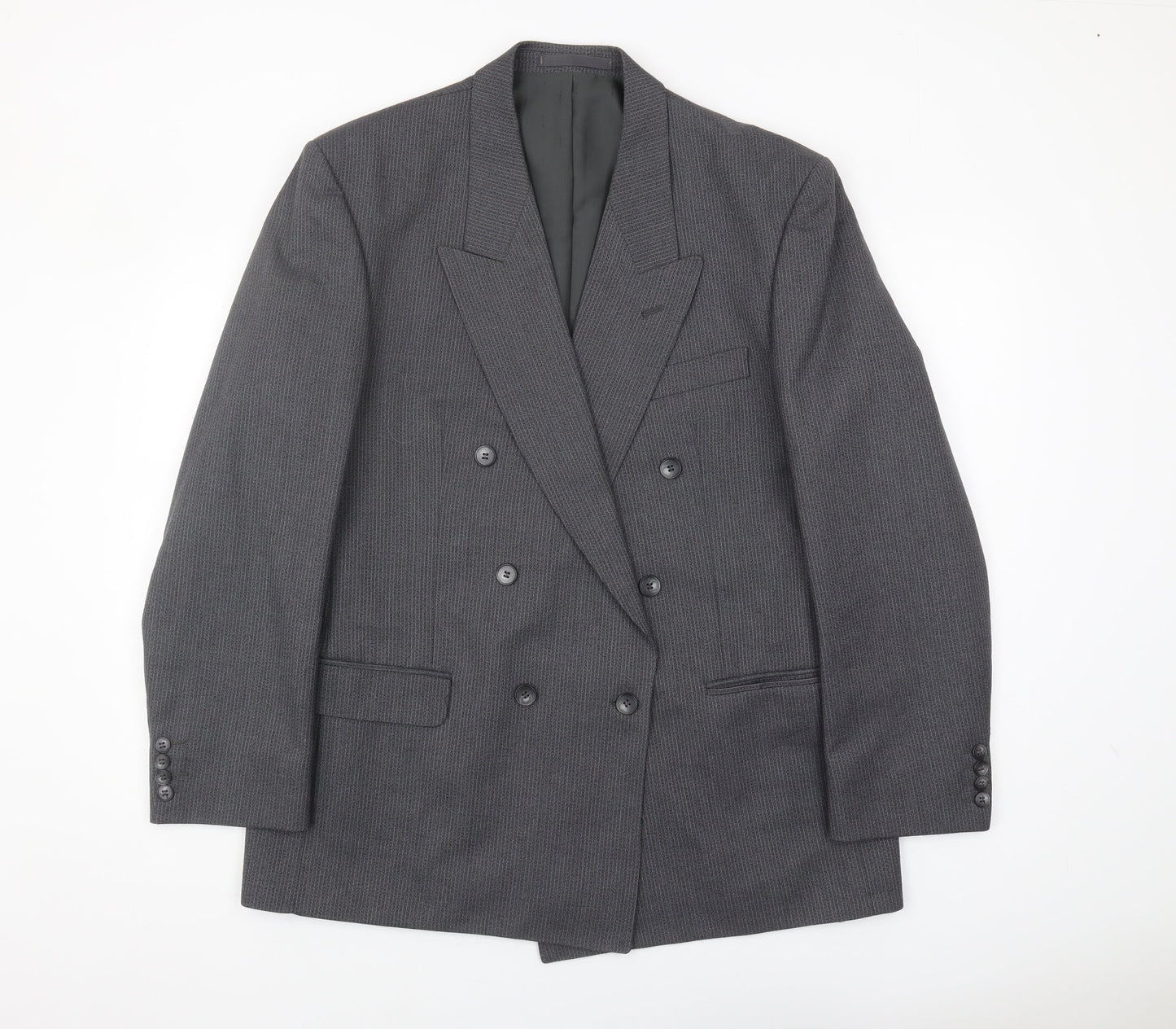 Centaur Men’s Grey Double-Breasted Wool Blazer 44R