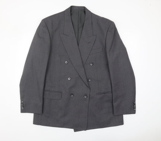 Centaur Men’s Grey Double-Breasted Wool Blazer 44R