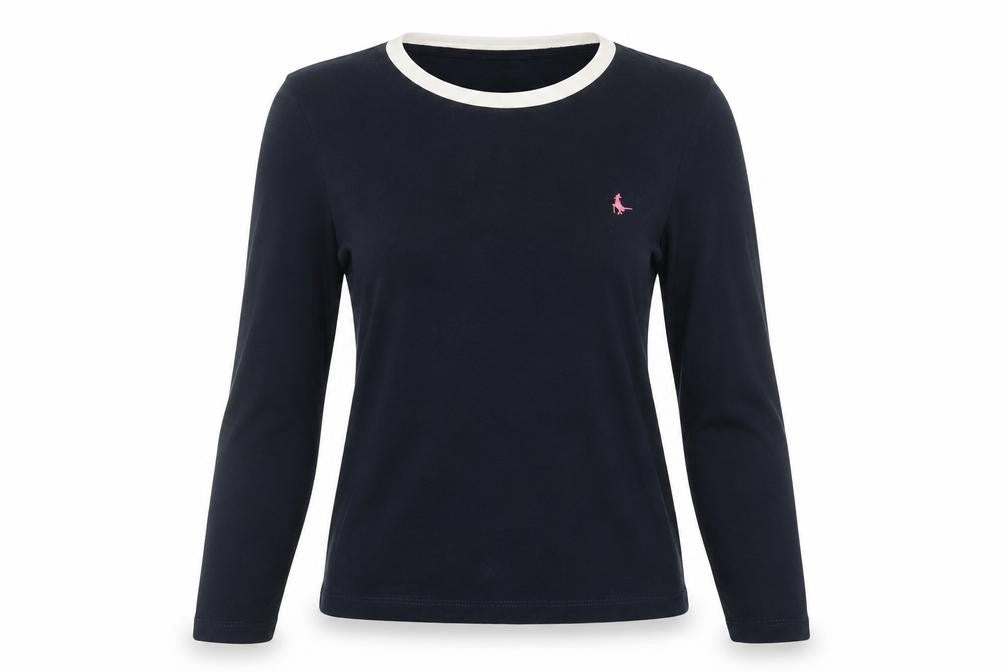 Jack Wills Women's Black Ringer T-Shirt Size 10