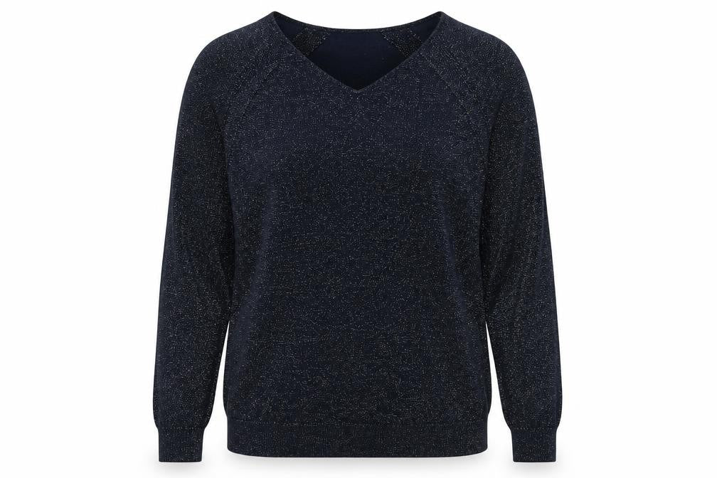 White Stuff Women's Blue V-Neck Jumper, Size 8, Raglan Sleeve