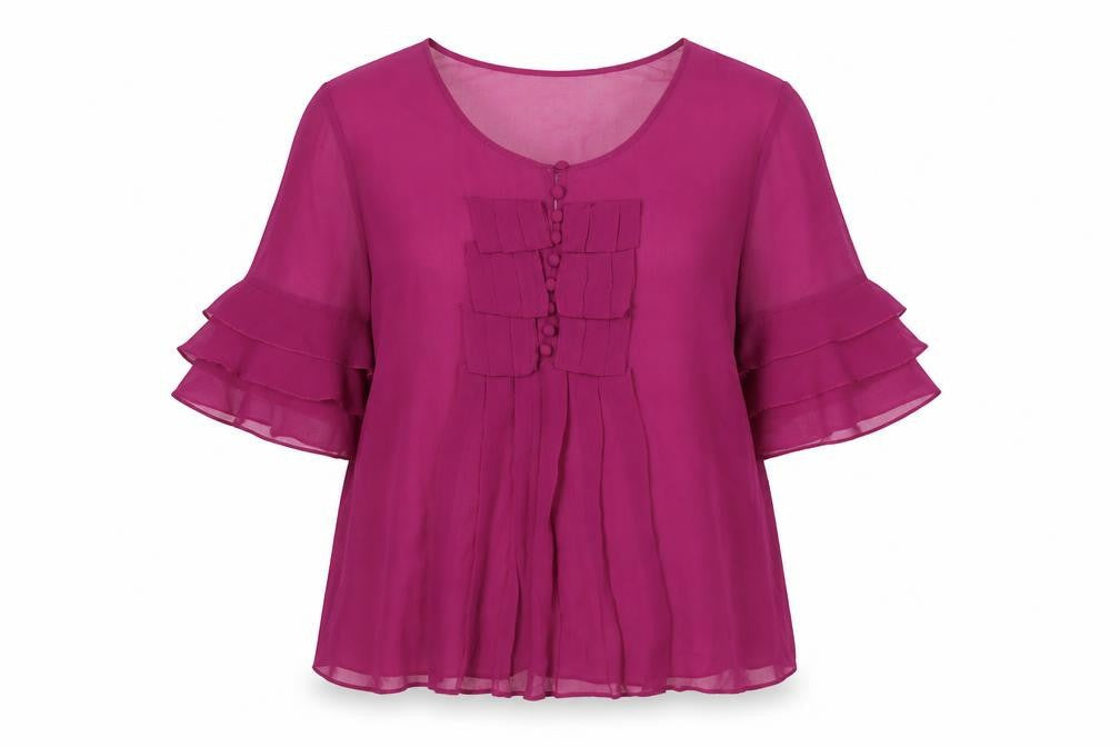 Kaliko Women's Purple Blouse, Size 14, Button Accent