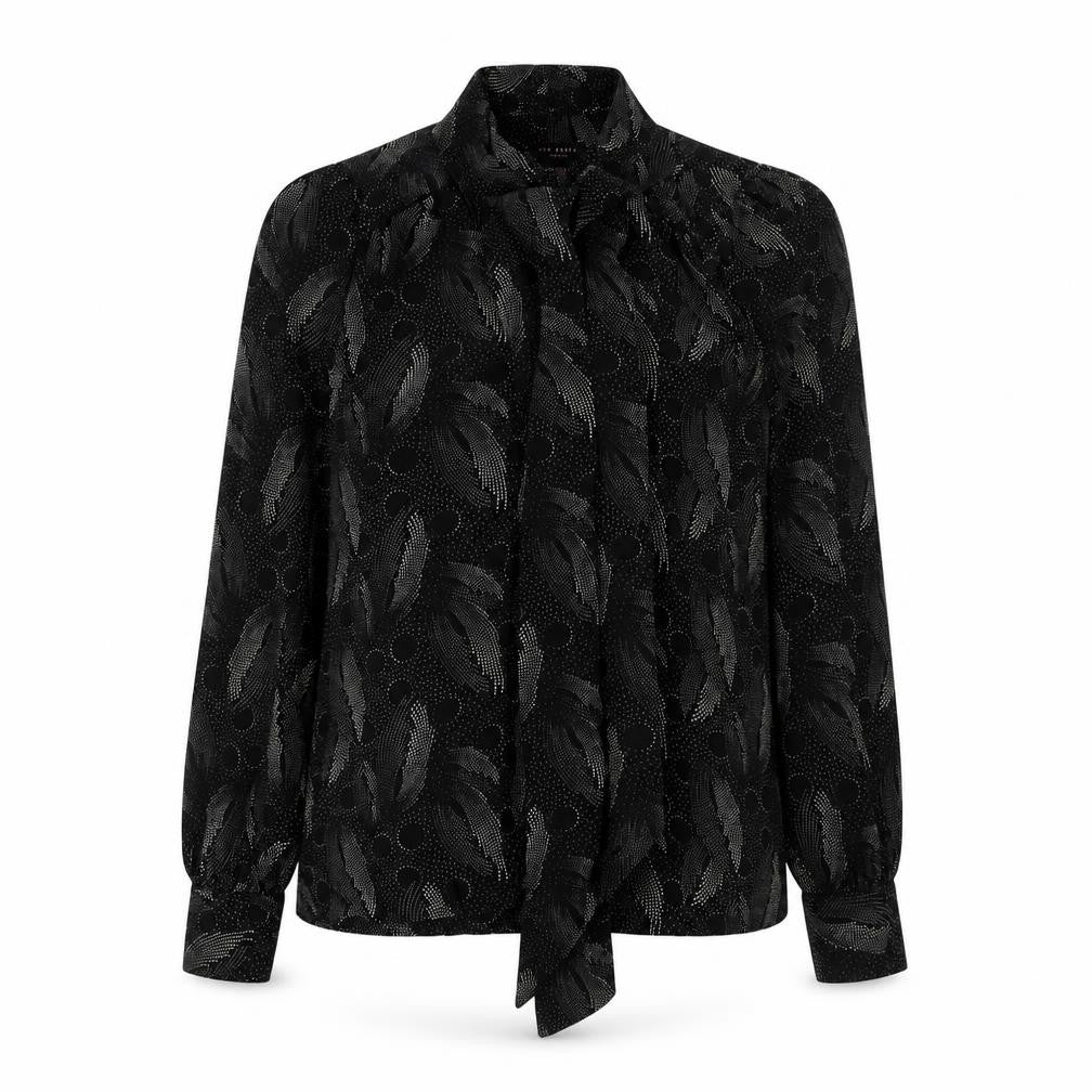 Ted Baker Womens Black Silk Collared Blouse M