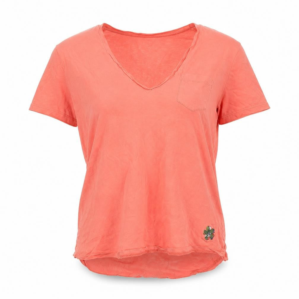 Ted Baker Women's Pink V-Neck T-Shirt, Size 8