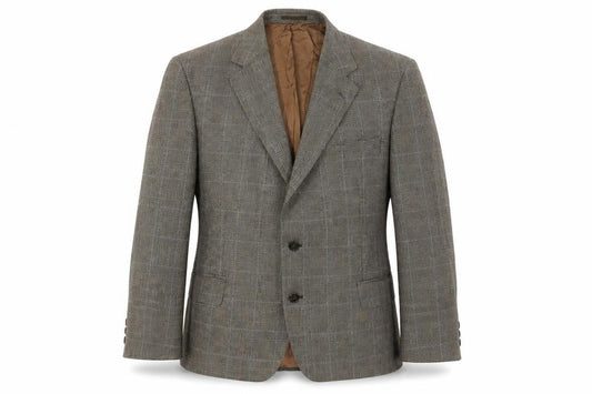 Lester Bowden Men's Brown Check Blazer Size 46S
