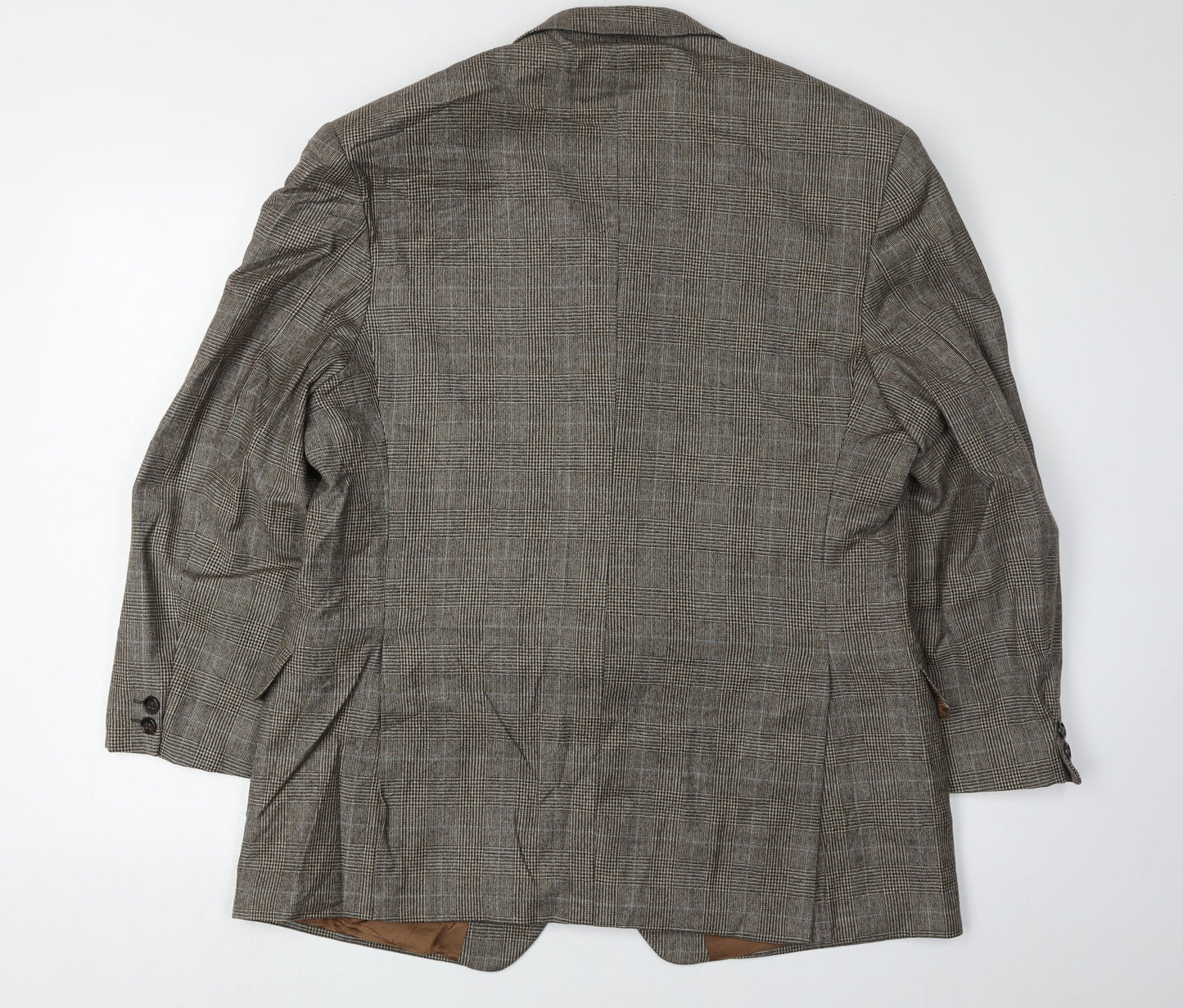 Lester Bowden Men's Brown Check Blazer Size 46S