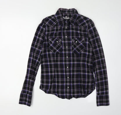 Wrangler Women's Multicoloured Plaid Button-Up Flannel Shirt XS