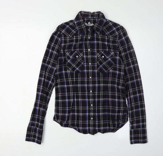 Wrangler Women's Multicoloured Plaid Button-Up Flannel Shirt XS