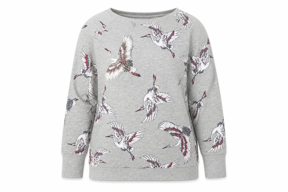 ONLY Women's Grey Animal Print Pullover Sweatshirt - S