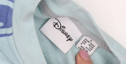 Preloved Disney Women's Blue Stitch Sweatshirt Size 10 - Detail