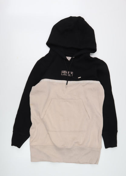 Henleys Womens Black Beige Pullover Hoodie Size 16