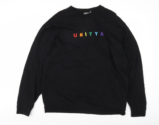 ASOS Men's Black Pullover Sweatshirt, M, Graphic Print
