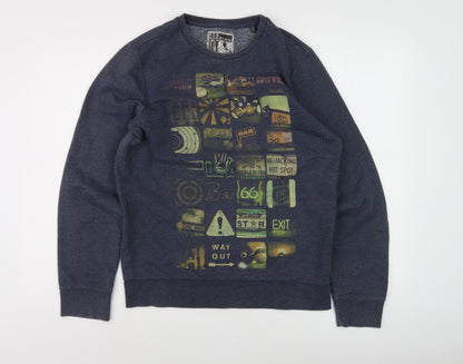 Additional front view of Red Herring Men's Grey Sweatshirt, M, Graphic Print