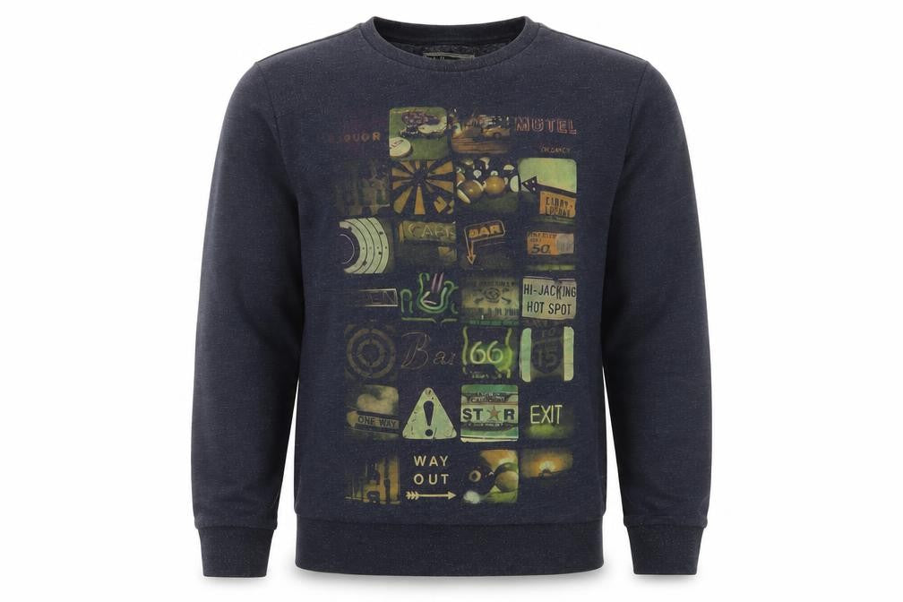Red Herring Men's Grey Sweatshirt, M, Graphic Print