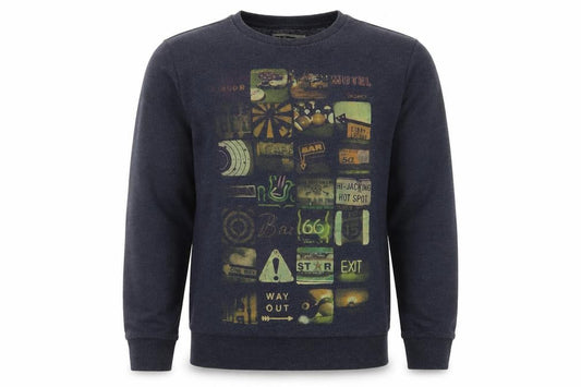 Front view of Red Herring Men's Grey Sweatshirt, M, Graphic Print