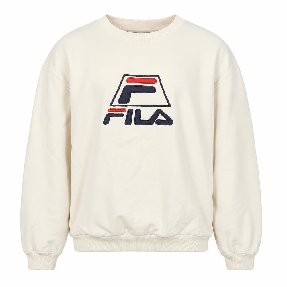 Fila Men's Beige Sweatshirt S Pullover Logo Fleece