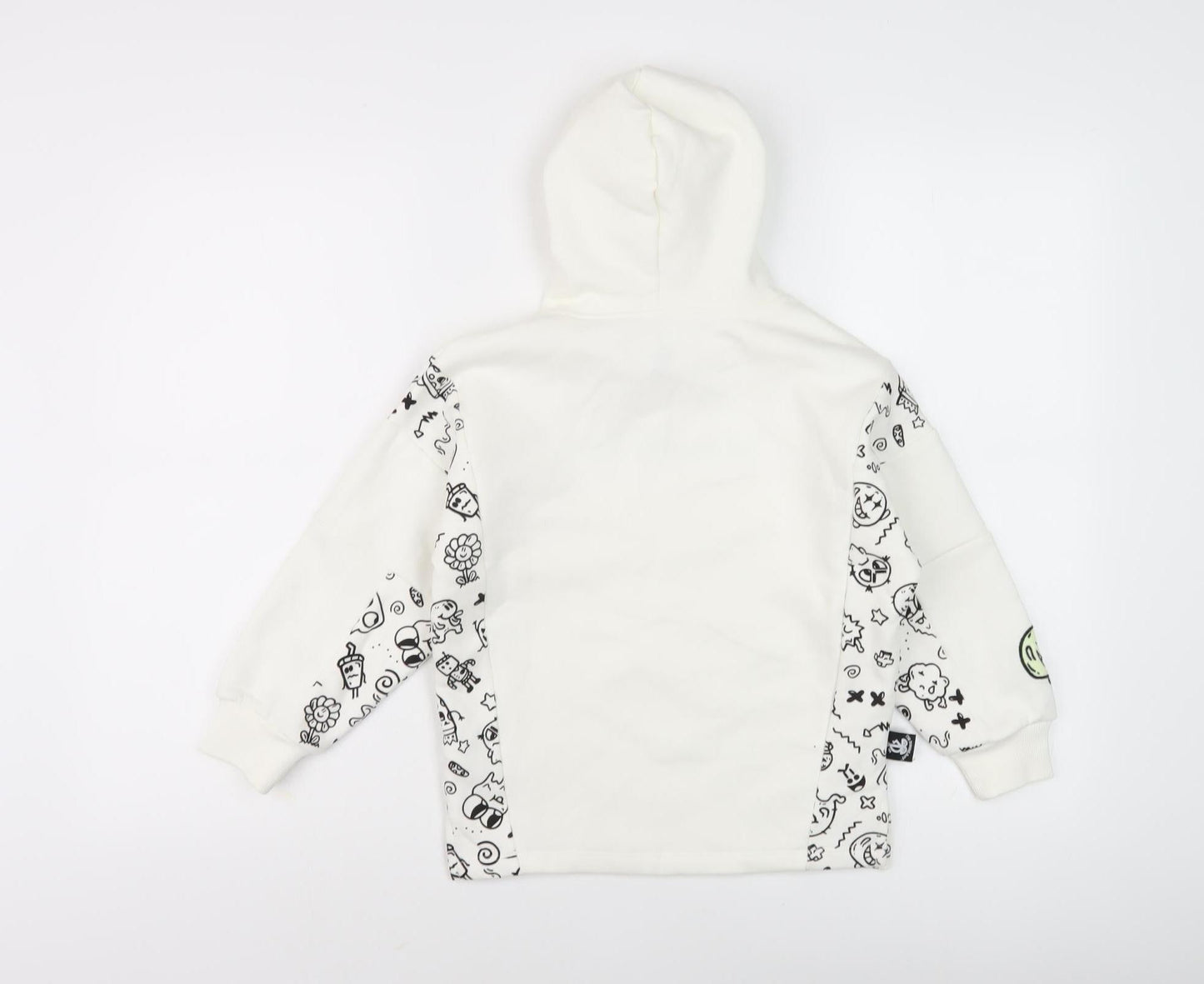 Marks and Spencer Girls White Hoodie, 6 Years, Graphic Print