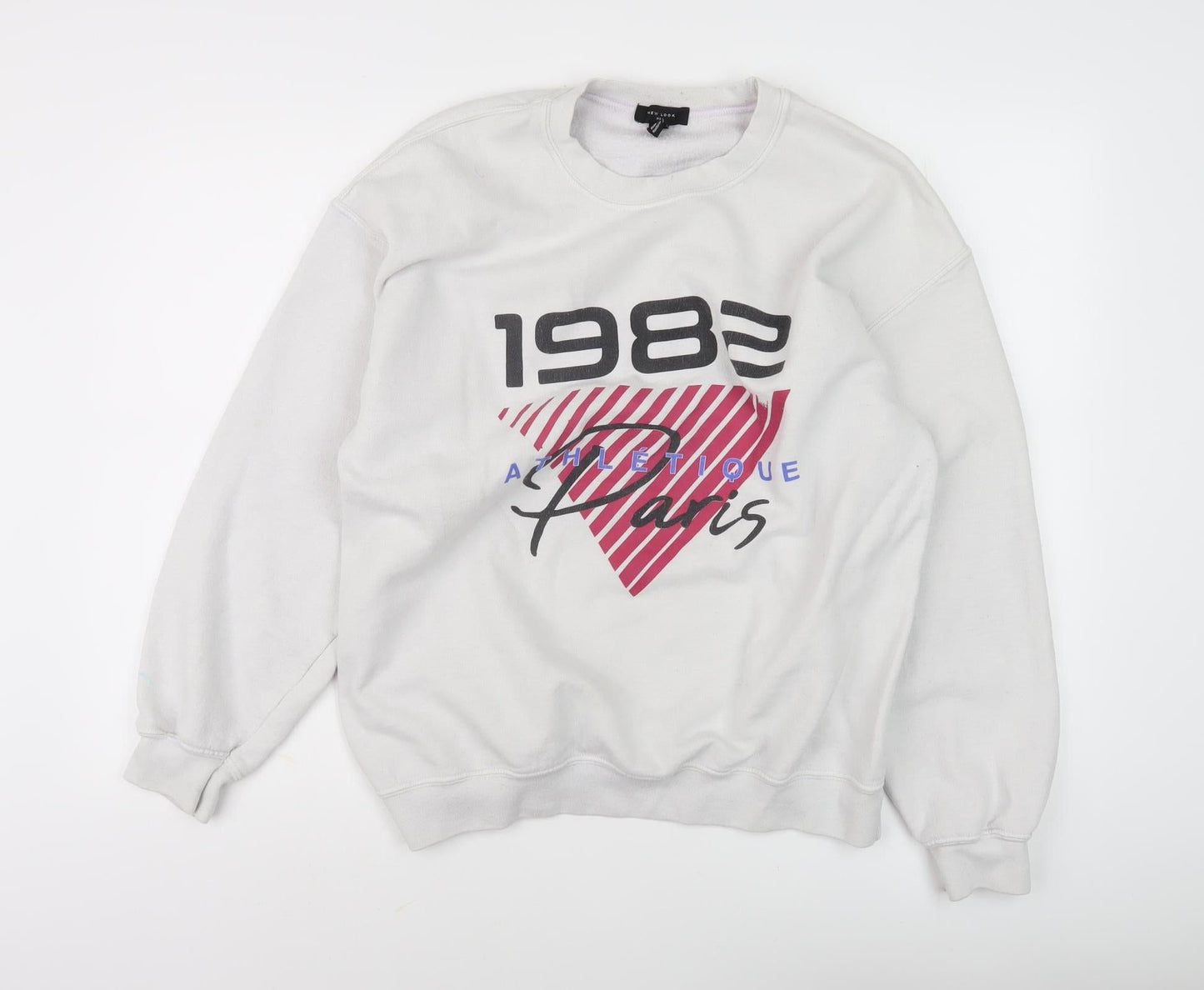 New Look White 1982 Graphic Sweatshirt M Unisex Adults