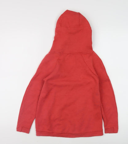 Back view of Nike boys’ red pullover hoodie xs sporty logo design