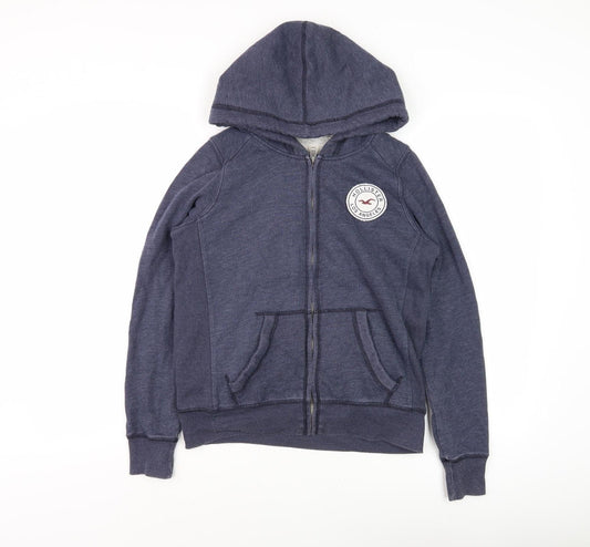 Hollister Women's Blue Full Zip Hoodie, Size S, Casual Winter Essential