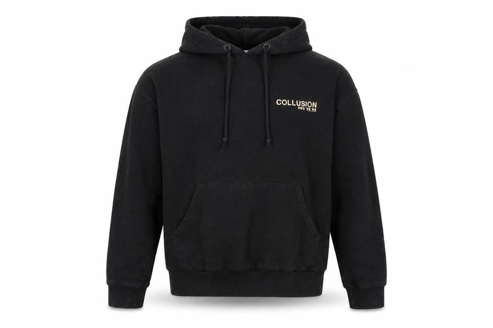 Collusion Unisex Black Graphic M Hoodie Pullover