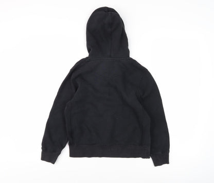 Back view of Nike boys’ black pullover hoodie -, size S, logo, casual
