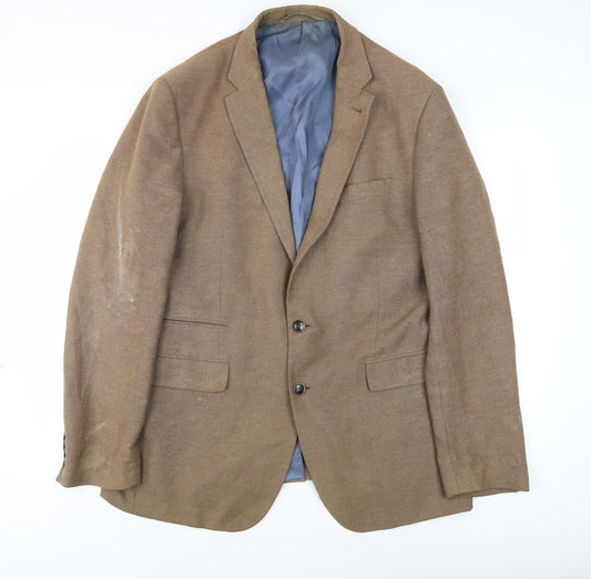 Marks and Spencer Men's Brown Blazer, Size 44L Classic Fit