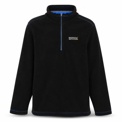 Front view of Regatta boys’ black 1/2 zip sweatshirt 11-12 years outdoor