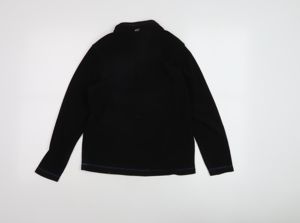 Back view of Regatta boys’ black 1/2 zip sweatshirt 11-12 years outdoor