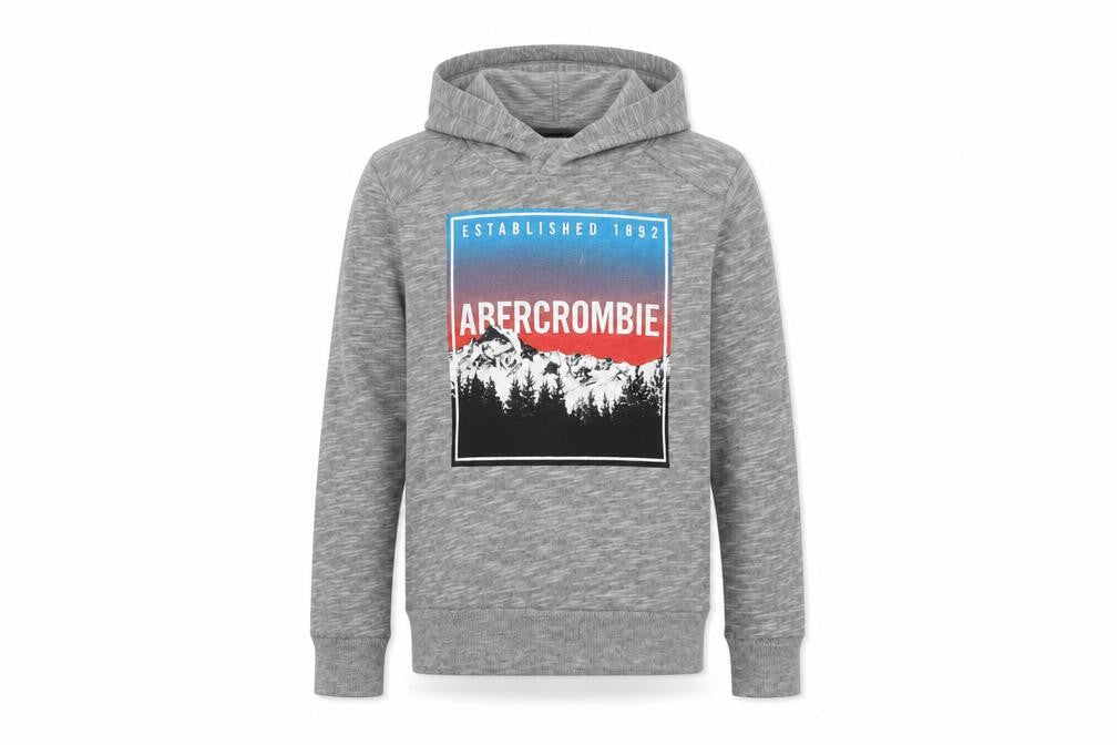 Abercrombie & Fitch Boys Grey Pullover Hoodie 7-8 Years