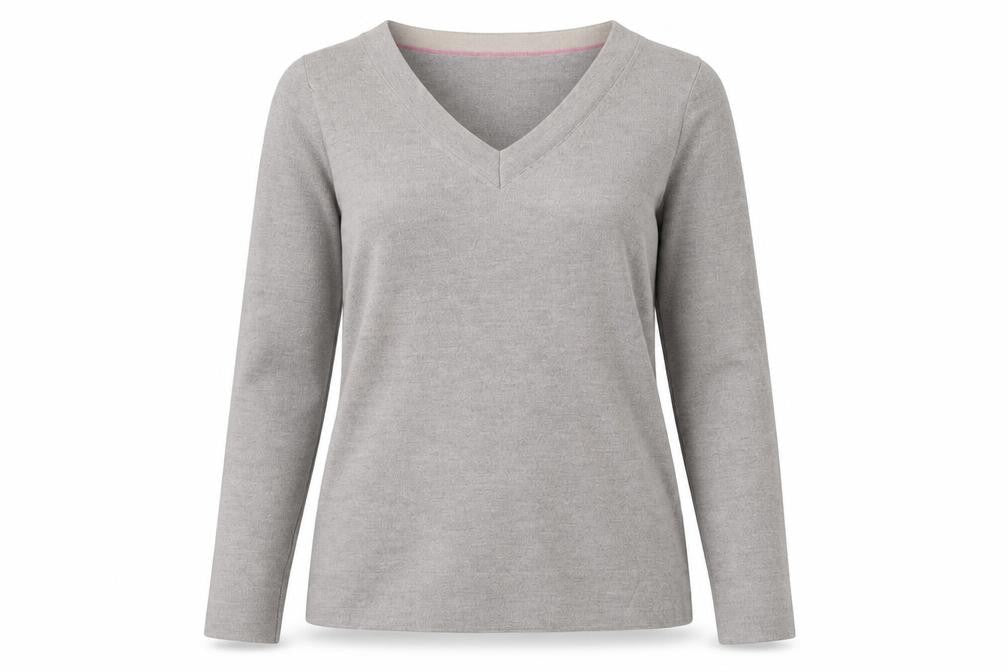 Banana Republic Women's Grey V-Neck Blouse - Size S