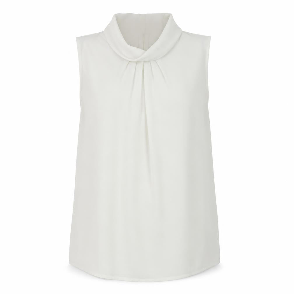 Alexon Women's White Sleeveless Cowl Neck Blouse Size 18