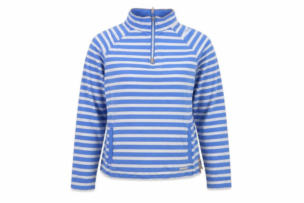 Weird Fish Women's Blue Striped Pullover Sweatshirt Size 12