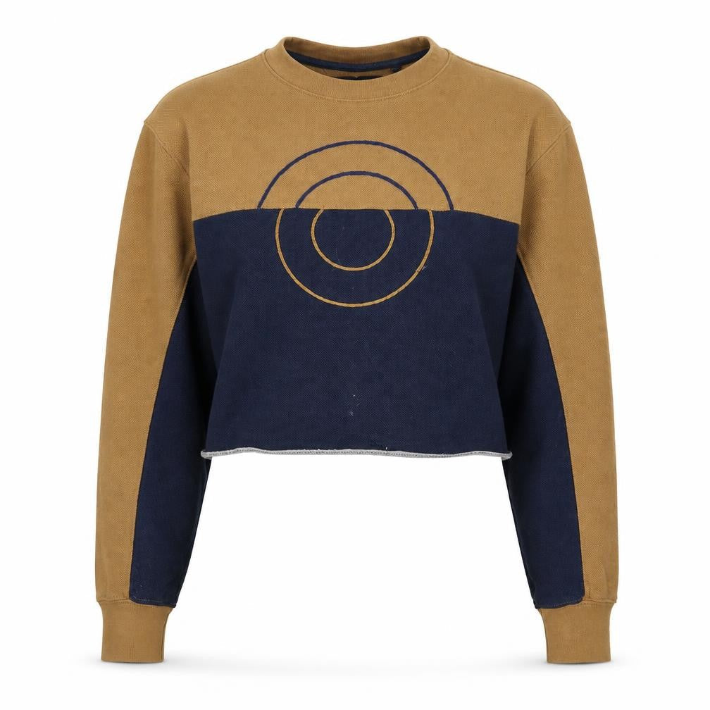 ODA Women's Brown Blue Pullover Sweatshirt Medium