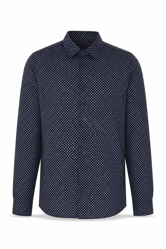 Next Men's Slim Fit Blue Paisley Button-Up Shirt, L