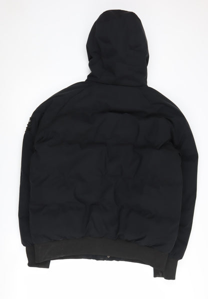 JamesonCarter Men's Black Puffer Jacket L Hooded